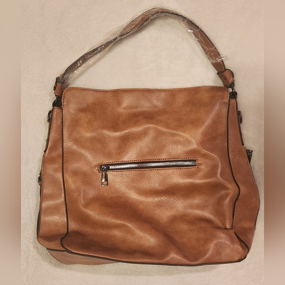 Brown Leather Shoulder Bag With Crossbody Strap. NWOT - Picture 3 of 9